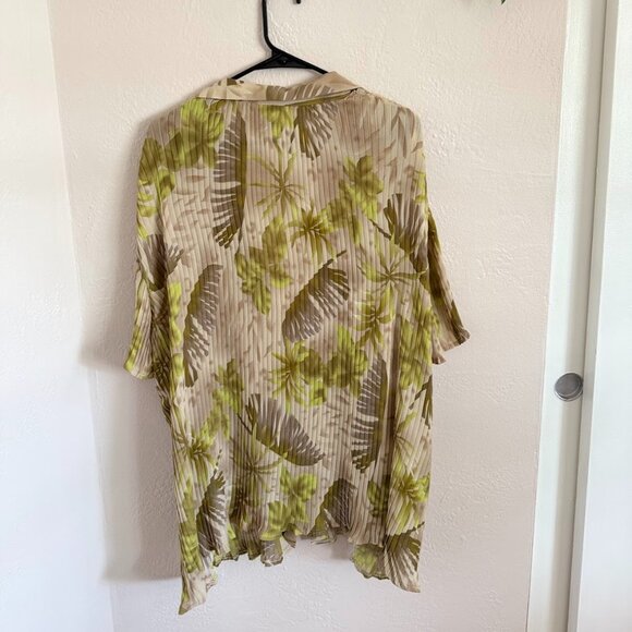Dress U II by Shargn Hawaiian Shirt – Size 3X, Tan & Green (Like New) - Picture 2 of 3